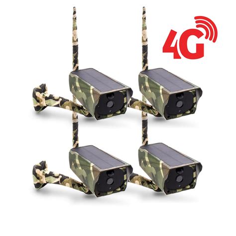 Kit 4 caméras camouflages solaires 3G 4G IP Wi Fi extérieures HD 1080P