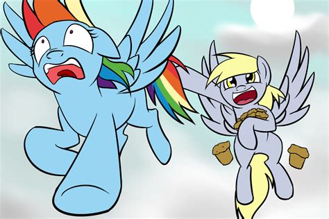 Derpy Hooves And Rainbow Dash Drawn By Acesential Bronibooru