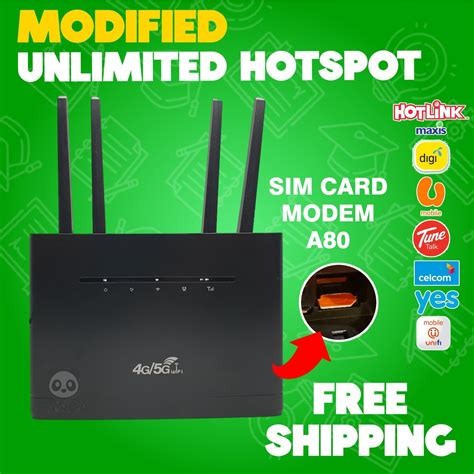 Modified Unlimited 4G LTE Modem A80 MOD Router WiFi Data 4 Antenna Like