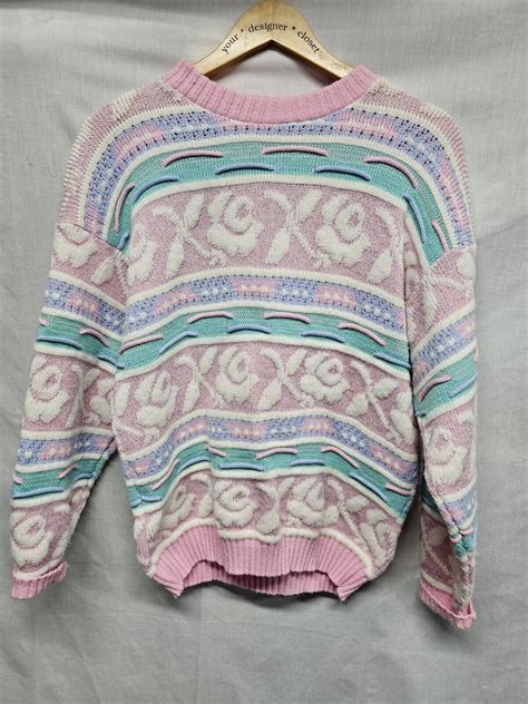 Vintage Rose Kawaii Fairy Kei Pastel Knit Sweater Spr Gem