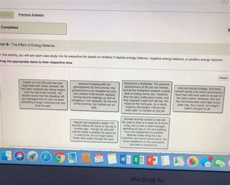 Solved Previous Answers Completed Art B The Effect Of Energy Chegg