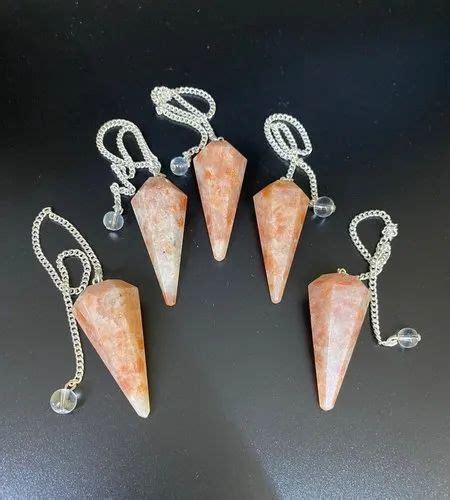 Sunstone 6 Facet Gemstone Pendulum Healing Dowsing Energy Balancing At