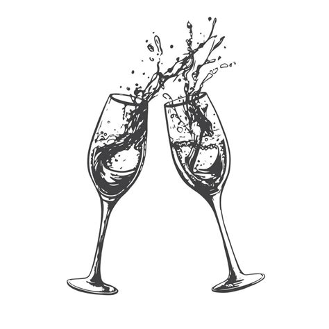 Champagne Clip Art Black And White