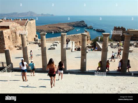 Lindos Acropolis Rhodes Stock Photo - Alamy