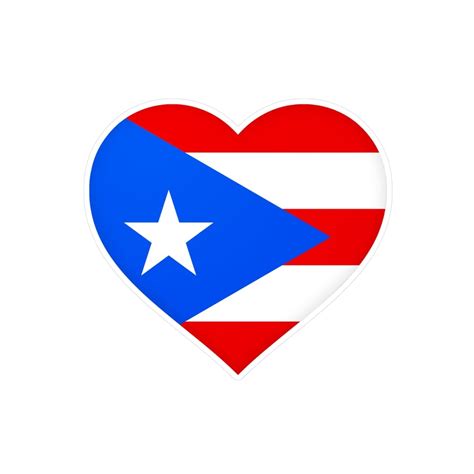 Puerto Rico Flag Heart Sticker In Multiple Sizes Etsy