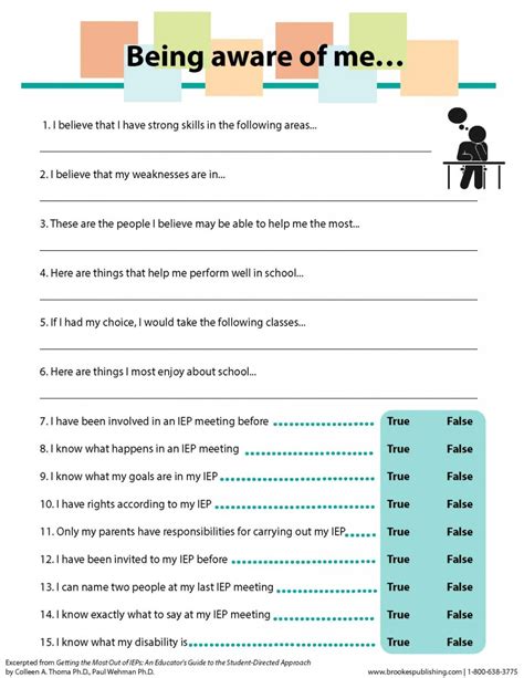 Free Self Awareness Worksheets