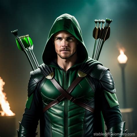 Stephen Amell as Green Arrow in Hood and Bow | Stable Diffusion Online