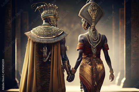 African King And Queen In Luxurious Royal Clothes In The Palace Illustration Ai Stock