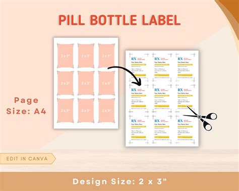 Pill Bottle Labels Printable Editable Prescription Label Etsy