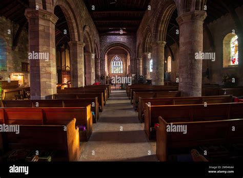 The interior of St Cuthbert's Church, Norham, north Northumberland ...