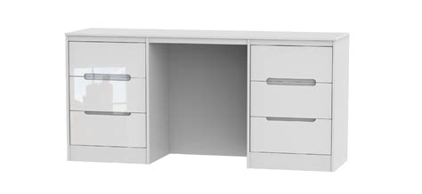 W Gloss White 6 Drawer Dressing Table - Balham Beds