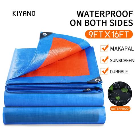 Trapal Waterproof Makapal 6FTx9FT Trapal Lona Tolda Tarpaulin