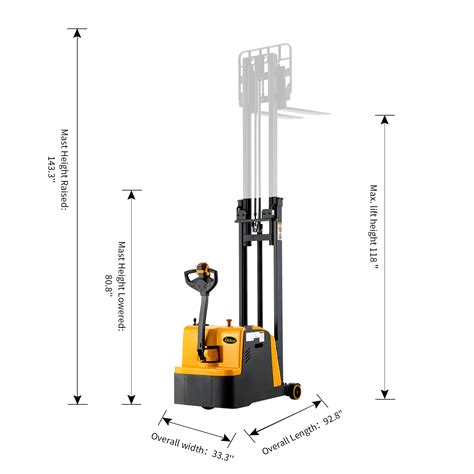 Apollolift A Counterbalanced Electric Stacker Lifting Height