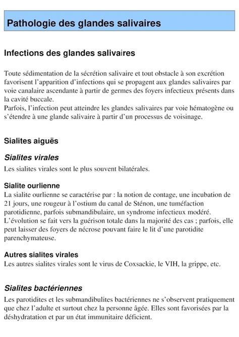 PDF Pathologie Des Glandes Salivaires ECN BORDEAUXecn Bordeaux Free