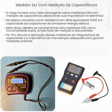 Medidor ESR medição de capacitância Como funciona aplicação e