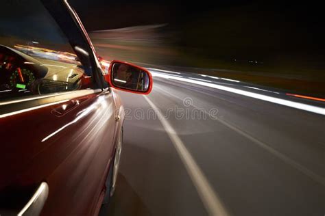 Speeding car at night stock image. Image of glows, lane - 31890155