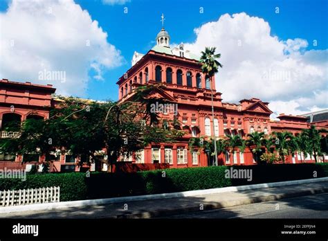 Low angle view of The Parliament Building for Tobago, Port of Spain, Trinidad Stock Photo - Alamy