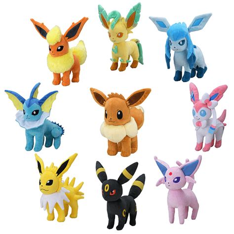 Jual Pokemon Plush Toys Eevee Evolution Sylveon Flareon Jolteon Umbreon Vaporeon Pikachu Stuffed