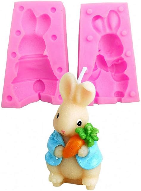 Amazon ONNPNN Rabbit Silicone Mold 3D Easter Bunny Soap Mold