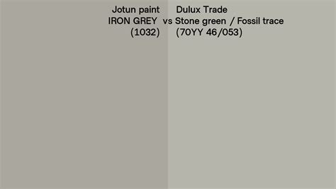 Jotun Paint IRON GREY 1032 Vs Dulux Trade Stone Green Fossil Trace