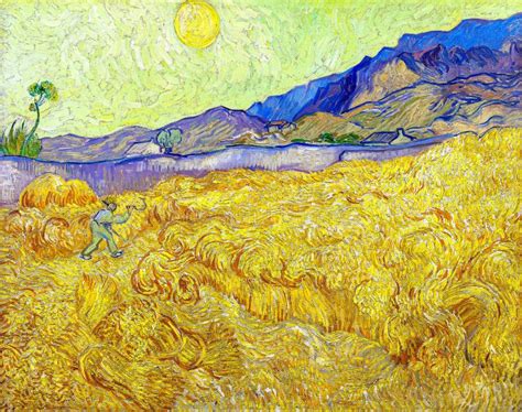 Van Gogh S Wheatfield with a Reaper Stock Photo - Image of canvas, arts ...