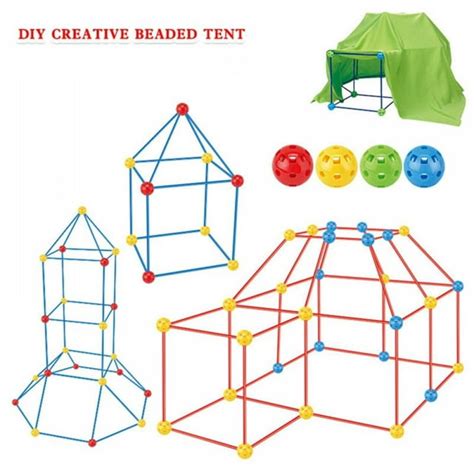 174pcs Fort Building Kit For Kids 3 Indooroutdoor Rocket Castle Tent