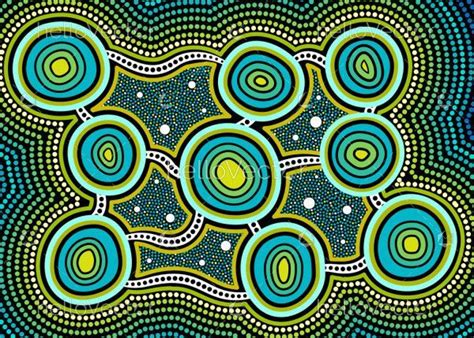 Aboriginal Dot Art Vector Painting Connection Concept Download