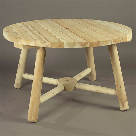 Cedar Looks Round Umbrella Table - Lakeland Mills Furniture Co