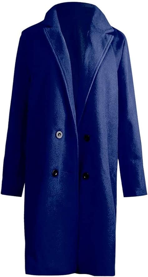 Winterjacke Damen Faux Wollmantel Bluse D Nner Mantel Trench Lange