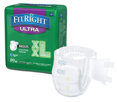 Fitright Ultra Adult Diapers Disposable Incontinence Briefs With Tabs