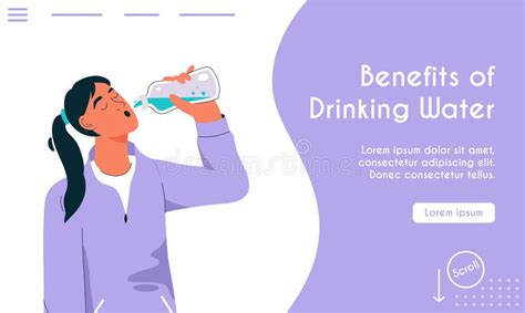 Benefits Of Drinking Water Infographics Body Water Vector Stock Vector Illustration Of Print