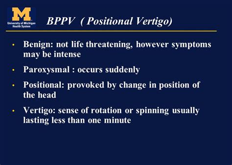 Bppv Benign Paroxysmal Positional Vertigo By Wendy Carender Pt Ncs