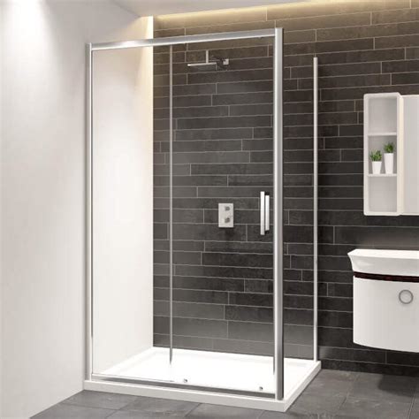 In8 V2 1000mm Sliding Shower Door And 700 Side Panel Chrome