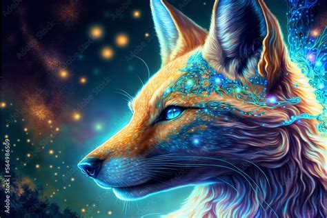 Powerful Epic Legendary Fox Kitsune In Universe Spiritual Animal