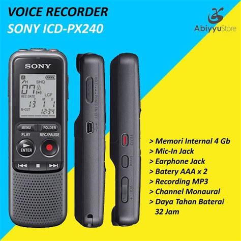 Jual Voice Digital Recorder Sony ICD PX240 Alat Perekam Suara