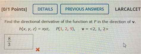 Solved Points Details Previous Answers Larcalcet Find Chegg