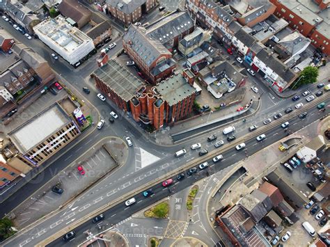 Luton City Centre and Local Buildings, High Angle Drone's View of Luton ...