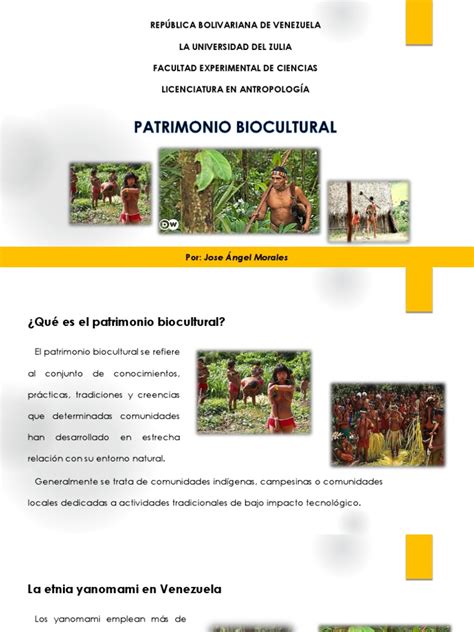 Diapositivas Patrimonio Biocultural Pdf Patrimonio Cultural Venezuela