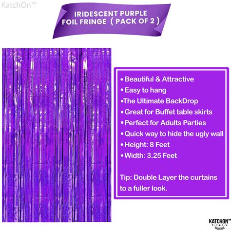 Snapklik Iridescent Purple Fringe Curtain XtraLarge 64x8 Feet