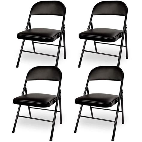 VECELO Lot de 4 Chaise Pliante Rembourée Confortable Chaise de Cuisine