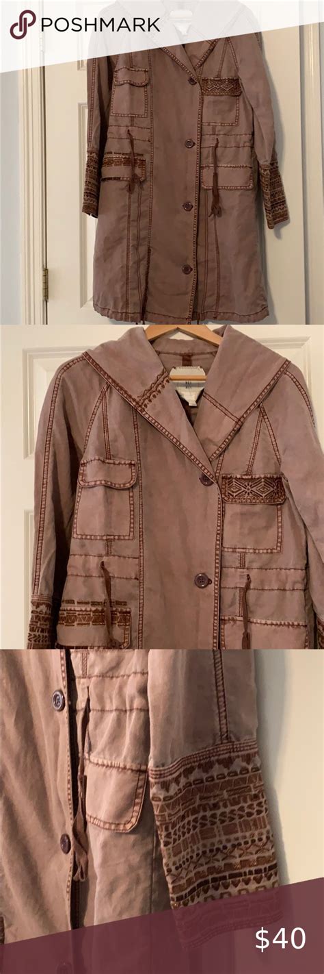 Anthropologie Hei Hei Embroidered Utility Jacket Jackets