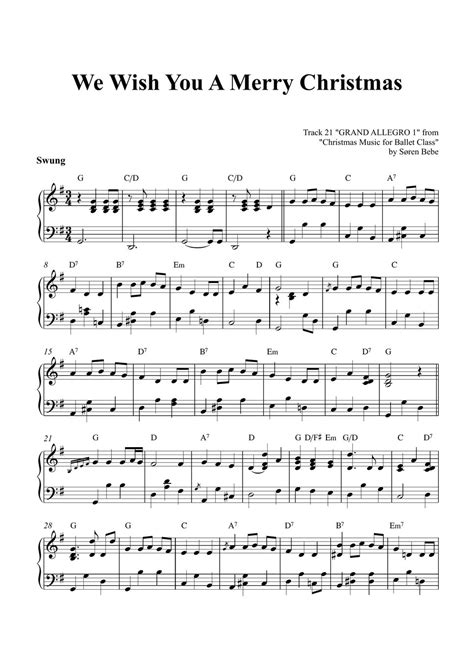 We Wish You A Merry Christmas Solo Piano Sheets