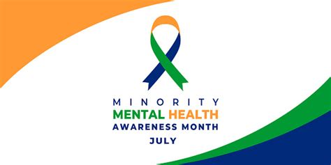 Minority Mental Health Awareness Month Vector Web Banner For Social Media Poster Card Flyer Text