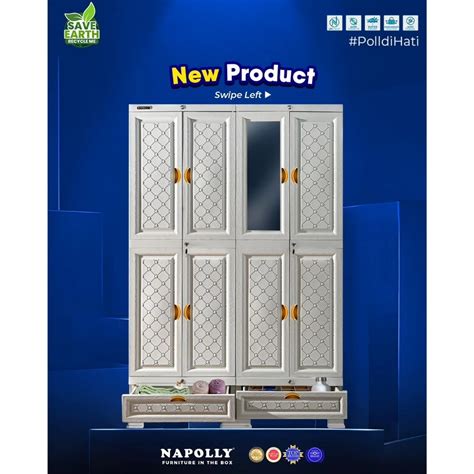 Jual Lemari Pakaian Plastik NAPOLLY 4 PINTU MIDICAB 4408 DC SUPER