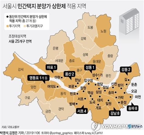 그래픽 서울시 민간택지 분양가 상한제 적용 지역종합 연합뉴스