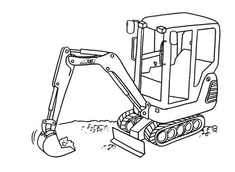 Mini M Quina Excavadora Para Colorear Imprimir E Dibujar Coloringonly