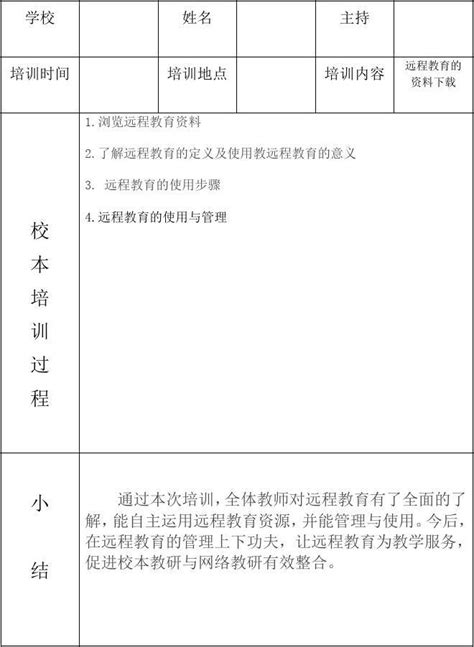 学校教师继续教育校本培训活动记录表word文档免费下载亿佰文档网