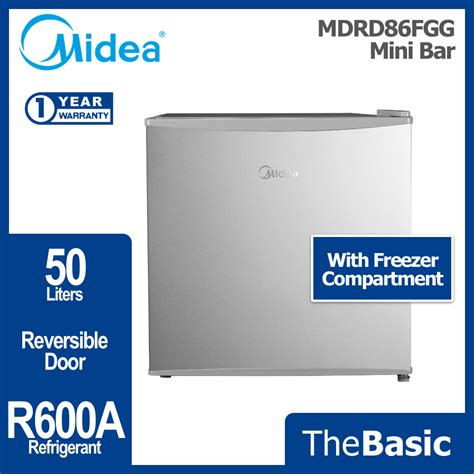 MIDEA 50L Mini Bar Refrigerator Peti Sejuk Kecil MDRD86FGG Shopee