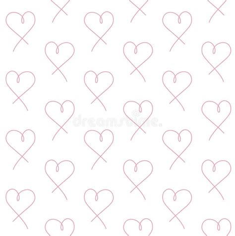 Vector Seamless Pattern Of Pink Hand Drawn Heart Stock Vector