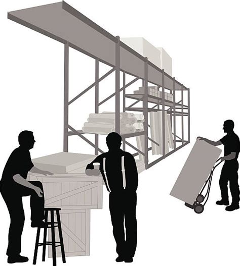 Warehouse Silhouette Storage Room Manual Worker Illustrations, Royalty-Free Vector Graphics ...